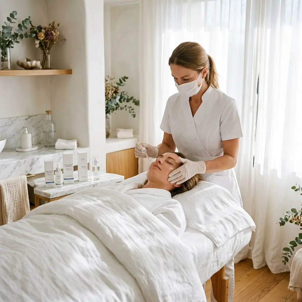 Hydrating facial serum step at D4 Season near Edmonds, WA