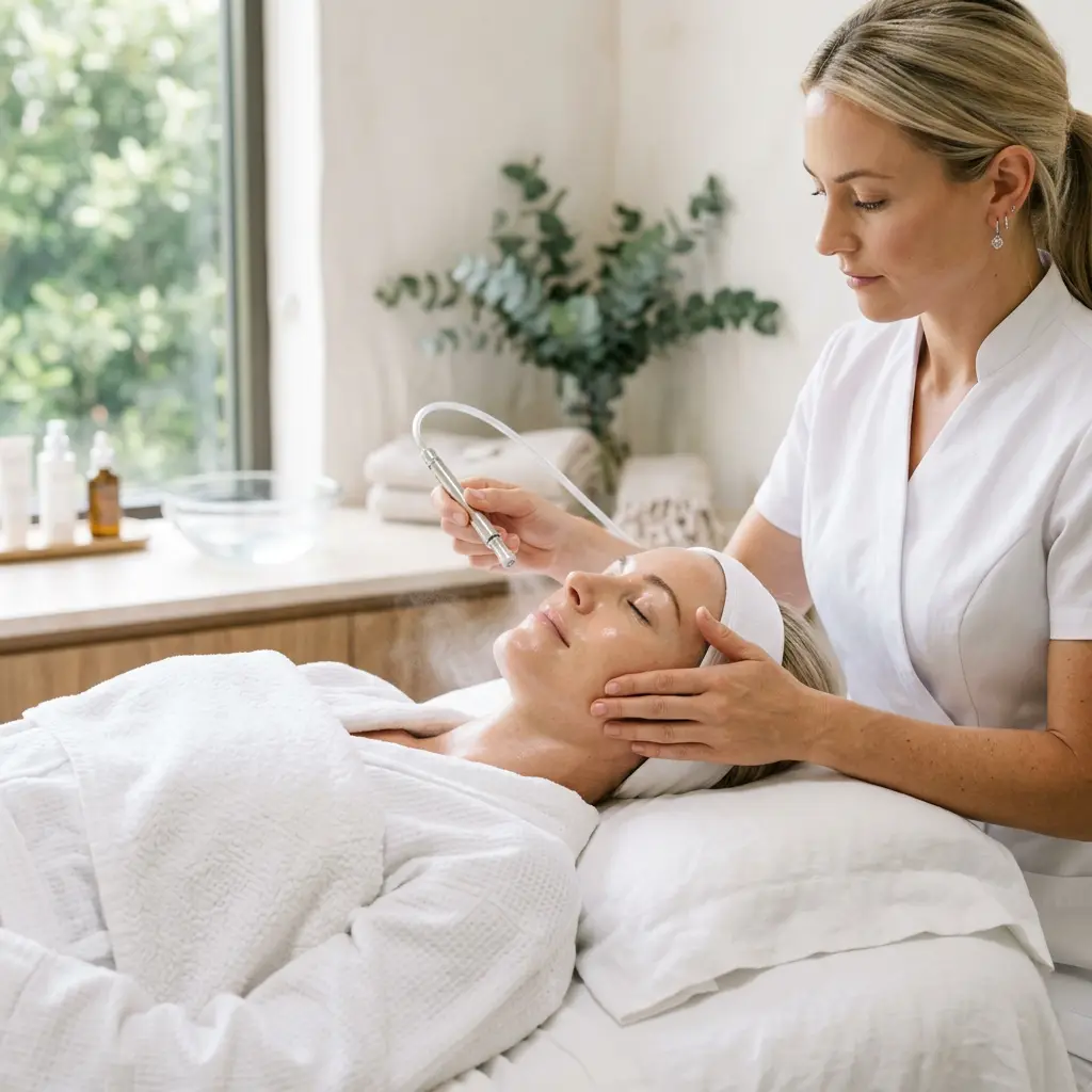Machine-assisted facial cleansing at the D4 Season Lynnwood studio