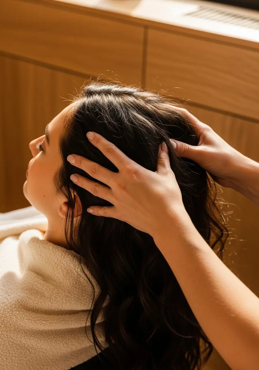 Head spa scalp detox treatment room at D4 Season Shoreline, WA