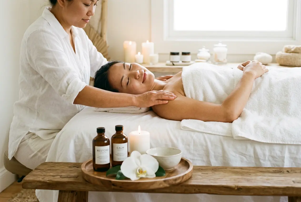 Calm massage treatment room at D4 Season near Seattle North