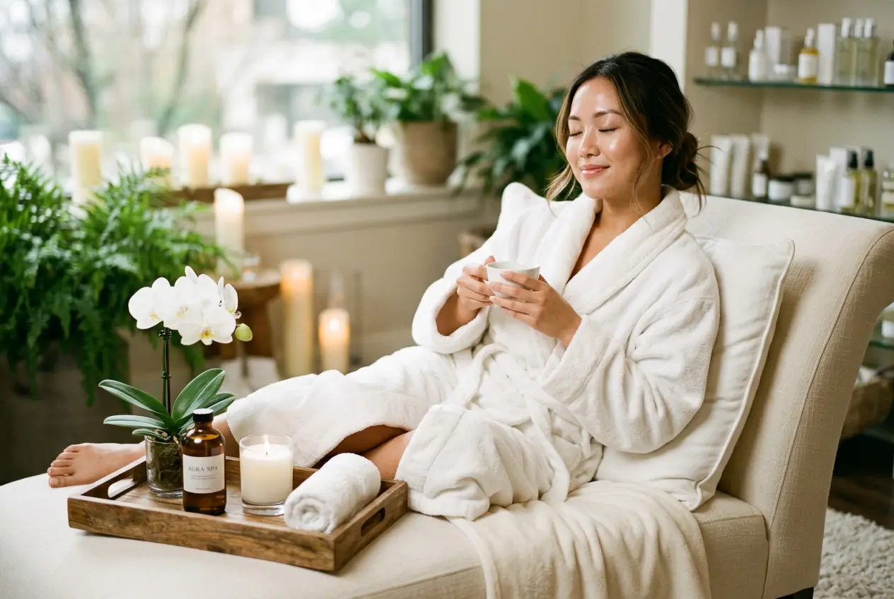 Spa room set up for a couples massage experience at D4 Season Shoreline, WA